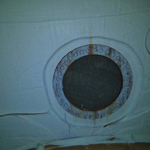 Sprinklertank-Inspektion: Stahltank, 5 Jahre – Flansch Deckenansicht Ablagerungen Inspektion